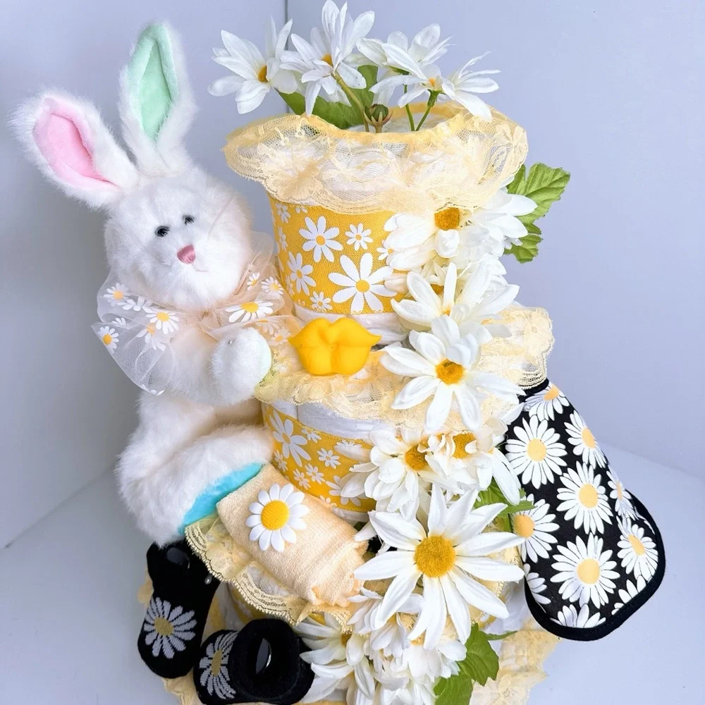 Bunny Diaper Cake, Easter Baby Shower